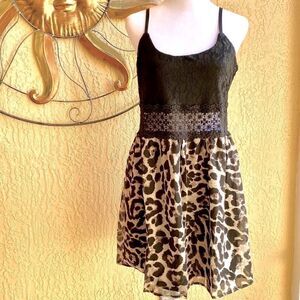 Chic Black and Tan Mini Dress